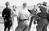 Leni Riefenstahl e Heinrich Himmler em Nuremberg, 1934.