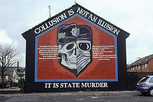 A mural in Belfast on collusion between the Br...