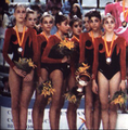 El conjunto español con la plata en el podio del Group Masters de Alicante (1993).