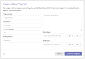 Create a New Campaign -- same form as new program. It creates a new campaign on the Explore page dropdown, and creates a campaign leaderboard on the campaign's Explore page.