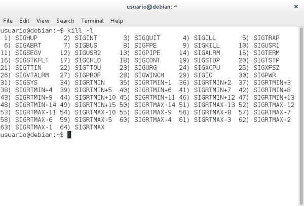 Kill terminal Debian