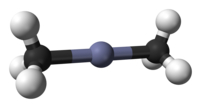 Ball-and-stick model of dimethylzinc