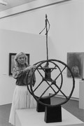 Erika Billeter, Reportage mit 92 Bildern, Skulptur von Alberto Giacometti, Le chariot, 1950, Bronce, Kunsthaus Zürich, 1979