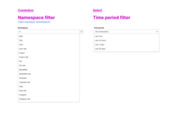 Mockup of namespace and time period filters for GUC special page