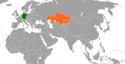 Haritada gösterilen yerlerde Germany ve Kazakhstan