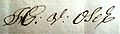 De handtekening van Hendrik van Osch