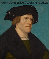 Bartloser Mann, Inschrift: .ALS MAN. 1521. ZALT. WAS ICH. 33. IAR ALT.