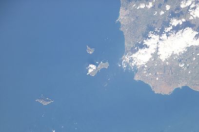 Veduta satellitare delle Isole Egadi