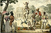 Les sauteurs en face les Variétés (v. 1820), musée national de l'Éducation.