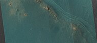 Layers,as seen by HiRISE A double crater is also visible—the impacting body may have broke up as it entered the Martian atmosphere.