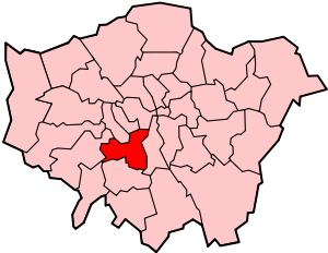 Лондонский боро Уондсуэрт на карте