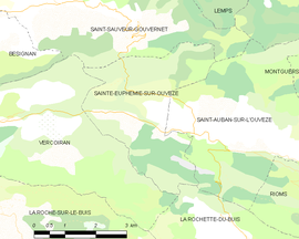 Mapa obce Sainte-Euphémie-sur-Ouvèze