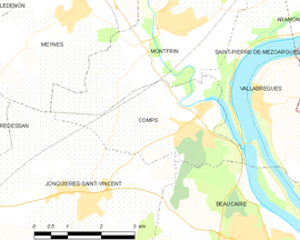 Mapa obce Comps