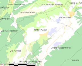 Mapa obce Fort-du-Plasne