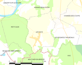 Mapa obce Les Hays