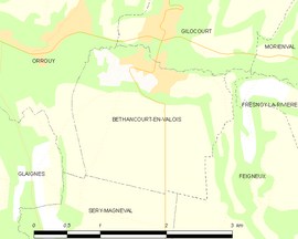 Mapa obce Béthancourt-en-Valois