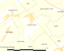 Mapa obce Auchy-au-Bois