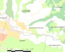 Mapa obce Bout-du-Pont-de-Larn