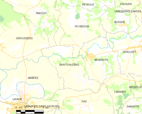 Poziția localității Saint-Gauzens