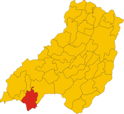 Elhelyezkedése Parma térképén