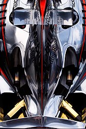 The McLaren MP4-21's rear engine cover designed to direct airflow towards the rear wing. McLaren MP4-21 rear.jpg