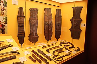 Various kinds of kalasag from Mindanao displayed in the National Museum of Anthropology