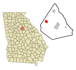 Location in Morgan County and the state of جارجیا (امریکی ریاست)