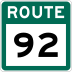 Route 92 marker