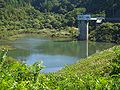 香坂ダム湖 左岸に取水塔がある 普段は水量が少ない