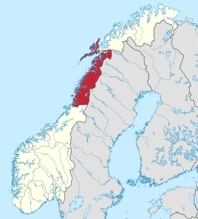 Nordland na mapě Norska