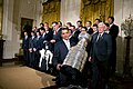 Barack Obama et les Penguins 2008-2009, champions de la Coupe Stanley