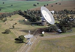 The 64 metre radio telescope at Parkes Observatory, New South Wales, Australia