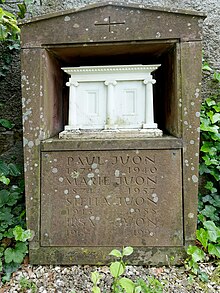 Paul Juon (1872–1940) Komponist. Familiengrab auf dem Friedhof von Langenbruck, Basel-Land, Schweiz. Auch sein Freund der Schweizer Komponist Otto Hegner (1876–1907) ist auf dem Friedhof begraben