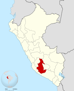 Location of the Department of Ayacucho in Peru