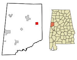 Location in Quận Pickens, Alabama