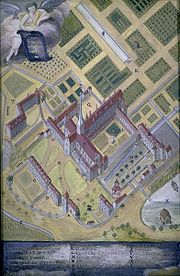 Plan de Port-Royal des Champs, tableau peint d'après les gravures de Louise-Magdeleine Horthemels
