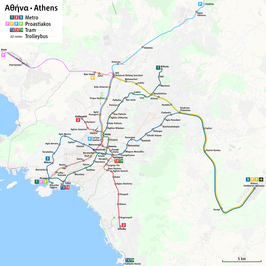 Netwerkkaart van de Metro van Athene