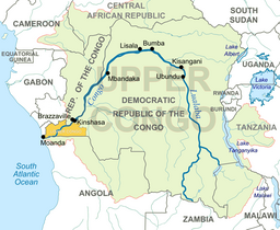 Kongobäckenet med Övre och Nedre Kongo.