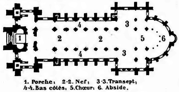 Plan de la cathédrale de Lausanne.