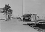 Skogs- och möbelutställning, exteriörbild. Industri- och Slöjdutställningen i Gävle 1901. Bild från tidskriften Hemmets bildmaterial.