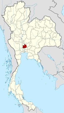 Mapa ng Taylandiya na nagpapakita ng lalawigan ng Phra Nakhon Si Ayutthaya