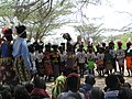 Traditional Turkana dance being presented by local schoolchildren.