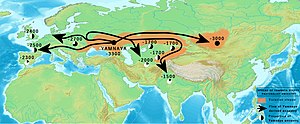 Bronze Age spread of Yamnaya Steppe pastoralist ancestry. Yamnaya Steppe Pastoralists.jpg