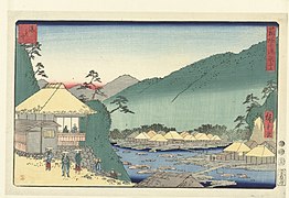 Yumoto (titel op object) De zeven heet water bronnen in Hakone (serietitel) Hakone Shichito zue (serietitel op object), RP-P-1962-372