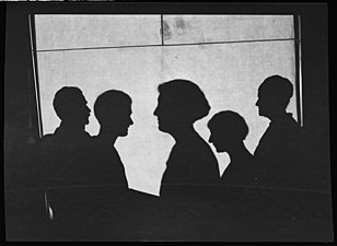 Silhouettes of people c. 1950