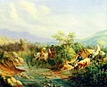 Нападение. Сцена из кавказской жизни (масло, 1837 г.)