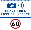 (G6-329-1) Speed Camera (Heavy Fines Loss of Licence) (Speed Limit) (used in New South Wales)