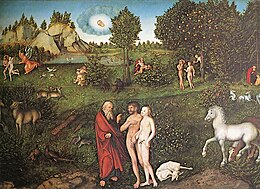 Eden (Lucas Cranach the Elder, 1472-1553) Adam and Eve by Lucas Cranach (I).jpg