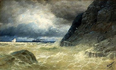 सीस्केप विद ए स्टीमर (स्टीमर के साथ समुद्र का दृष्य) (1886)