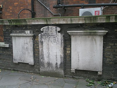 Ancient gravestones in the garden